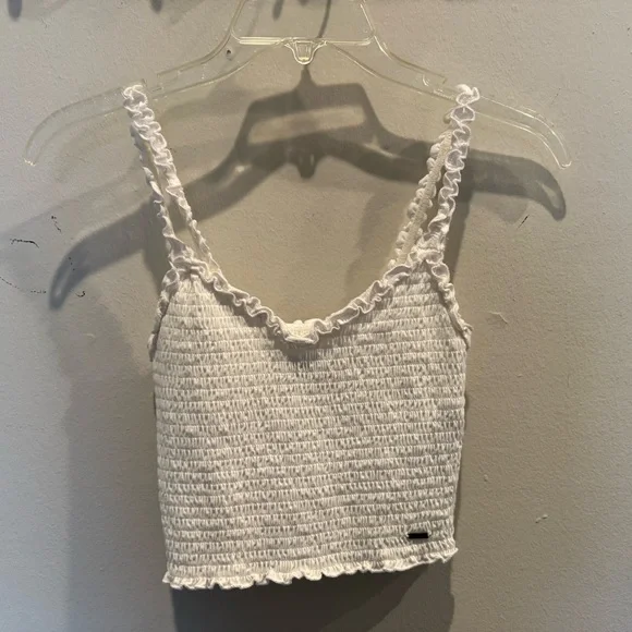 Set of 2 - Hollister Green and White Smocked Tank Tops - Picture 5 of 7